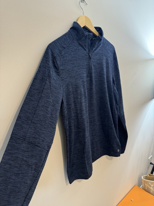 Gaiam Men's Power 1/4 Zip Pullover in Navy Blue Heather, M, NWT MSRP $70 gallery
