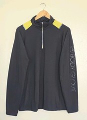 Body Glove 1/4 Zip Pullover Mens Large Black Athletic Stretch Active Top