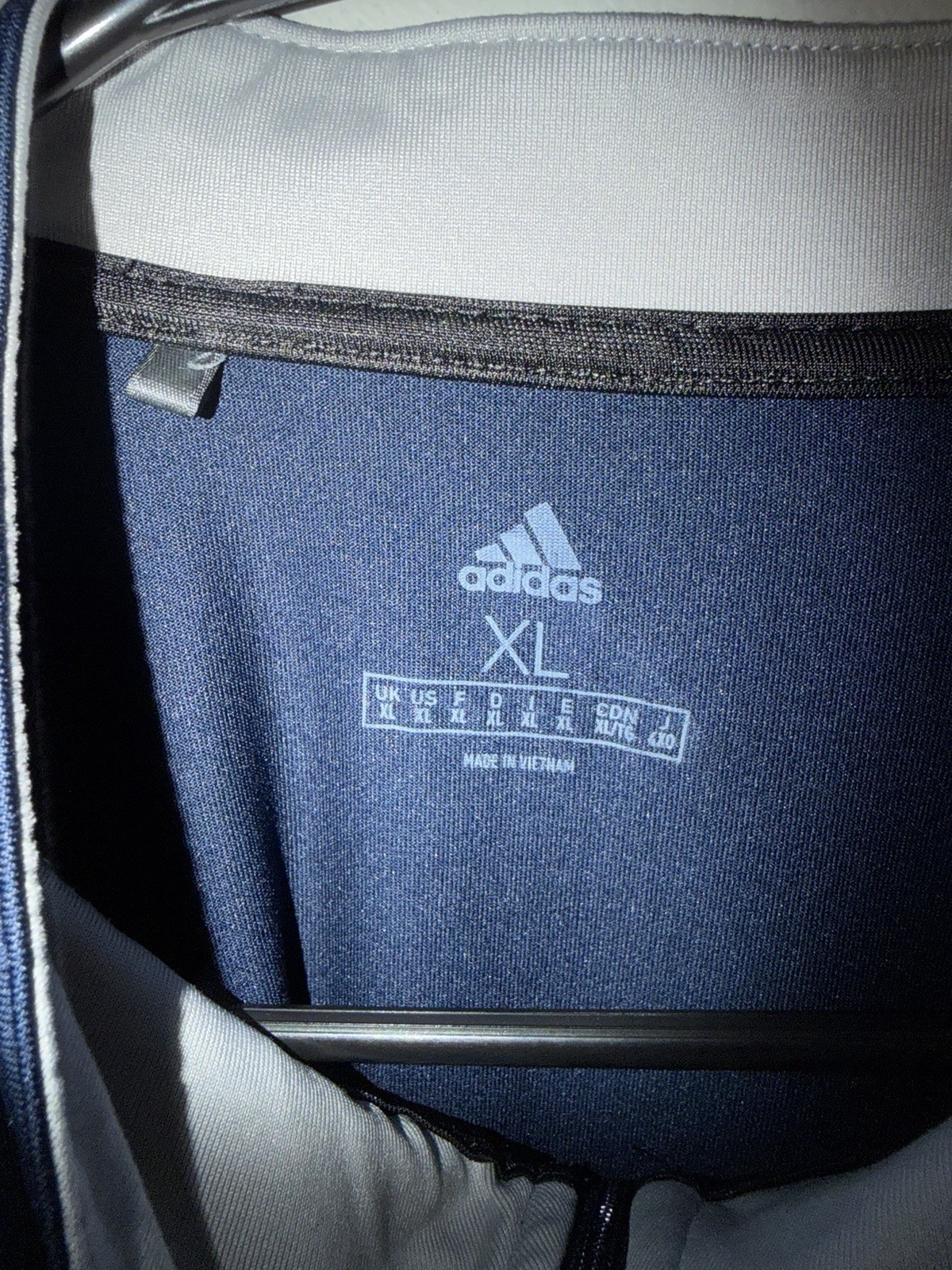adidas Golf Men's XL Blue Gray Colorblock 1/4 Zip Mock Neck Pullover gallery