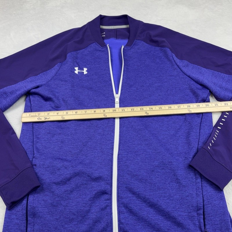 Under Armour ColdGear Full Zip Jacket Men M Purple Tagless Moisture Wicking gallery