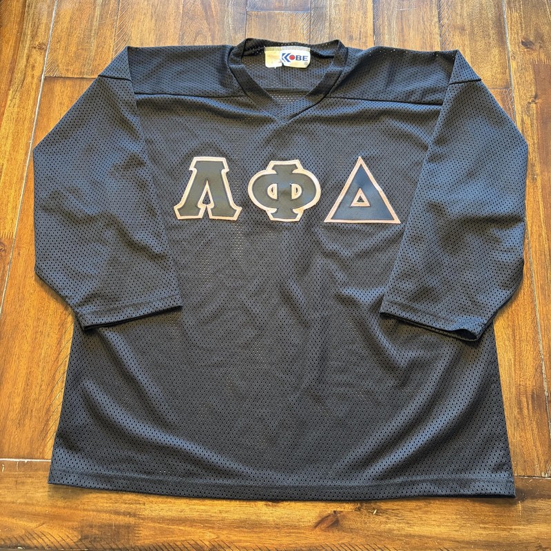 Lambda Phi Delta Jersey Mens Large Black Greek Letters Kobe 3/4 Sleeve Hockey gallery