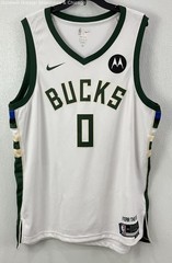Damian Lillard #0 Milwaukee Bucks White Green Nike Swingman Jersey Sz 3XL (60)
