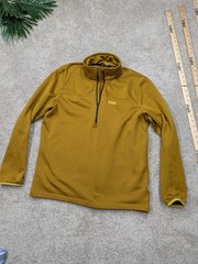 Helly Hansen Polartec Fleece Pullover Mens Large Yellow 1/4 Zip Hiking Top