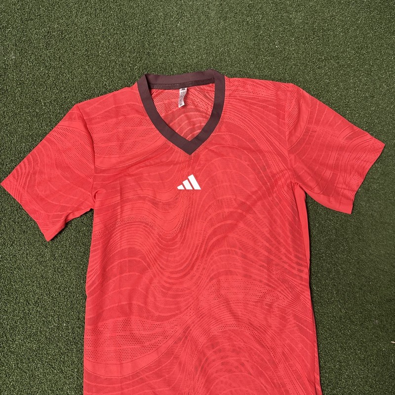 Adidas ClimaCool FLFT Mesh Tennis Tee Shirt Pro Mens Small Semi Lucid Red JD8633 gallery