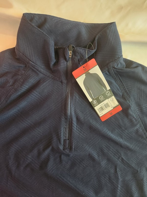 Gerry Men's Active Quarter Zip Long Sleeve Blue Medium- New gallery