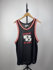 Vintage 90s FILA B-Ball Mesh Jersey Tank Made in Hong Kong Men’s L Size