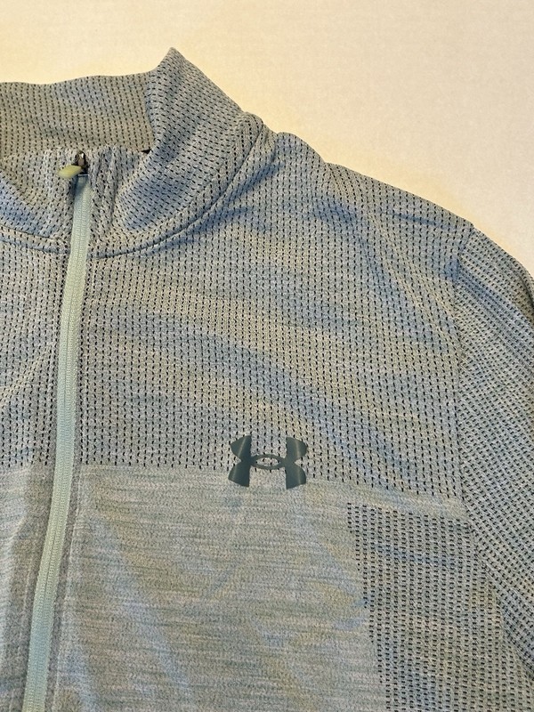 Under Armour Fitted 1/4 Zip Pullover Long Sleeve Athletic Top Gray Green Large gallery