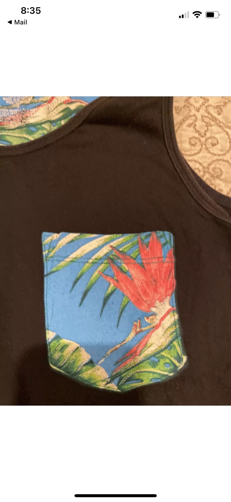 Men’s Bar III BLACK FLORAL TANK TOP SIZE SMALL gallery