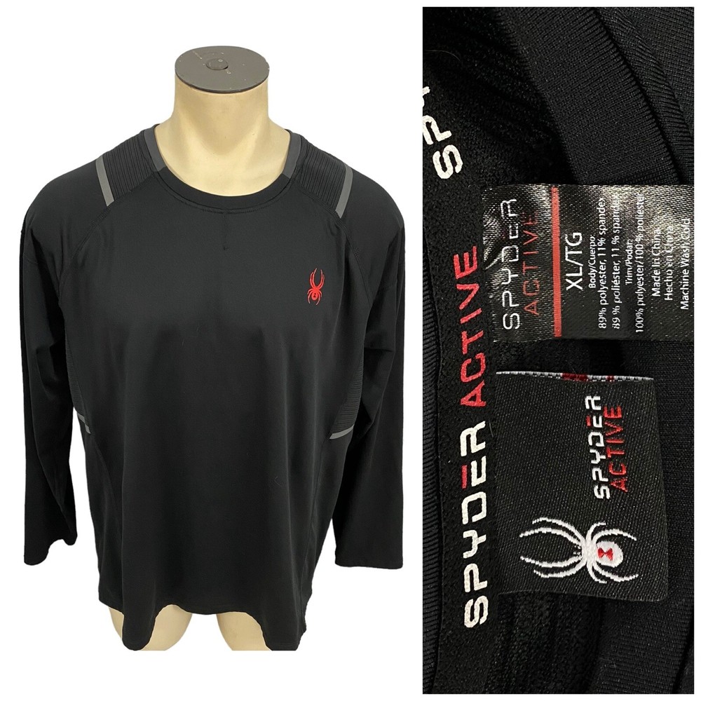 Spyder Shirt Mens XL Base Layer Pro Web Athletic Work Gym Outdoor Long Sleeve