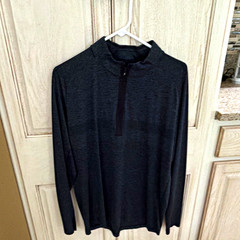 Nike Dri-FIT Men’s 1/4 Zip Mock Neck Pullover Long Sleeve Gray Size S