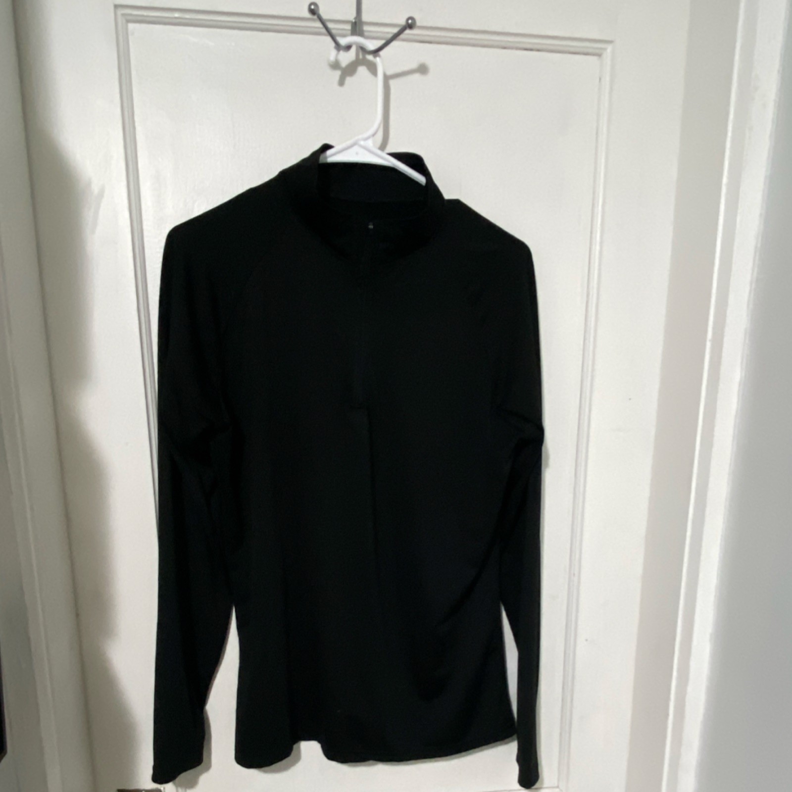 Real Essentials Women’s Black Mock Neck 1/4 Zip Long Sleeve Activewear Top XL gallery