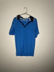 Adidas Golf ClimaCool Performance Stretch Mens L Breathable Blue Polo Shirt