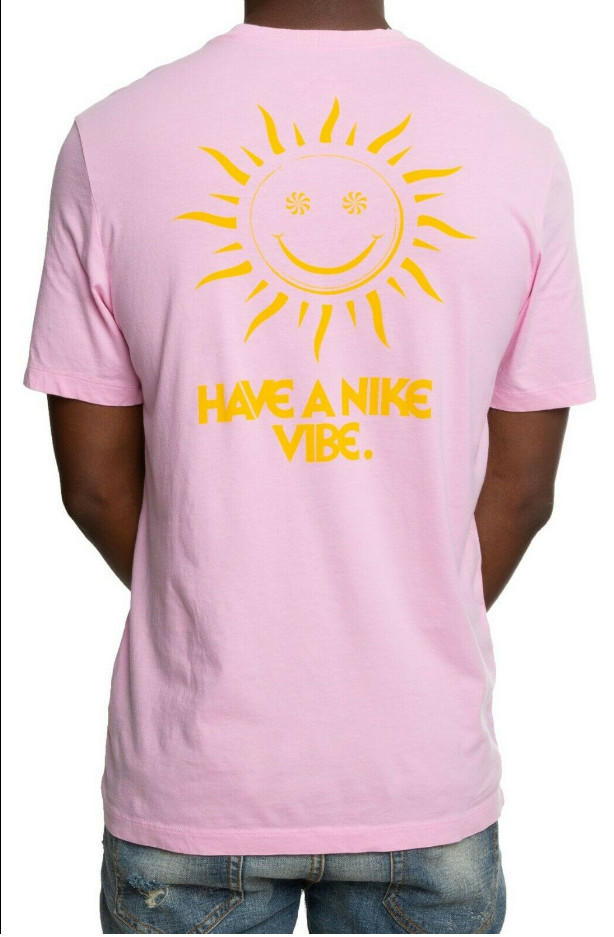 Nike Have A Nike Vibe Men T-Shirt Tee Y2k VIBES Smiley Pink BQ1262 629 gallery