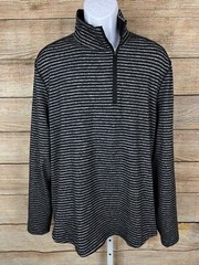Lululemon Black Gray Striped 1/4 Side Zip Long Sleeve Shirt Pullover Mens Sz XL