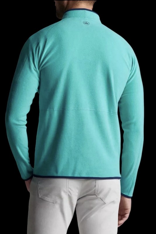 Peter Millar Crown Sport Micro Fleece Half Zip Pullover Sweater Green Large $185 gallery