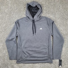 Adidas Elevated Pullover Hoodie Mens Large Gray Heather Lightweight Stretch NWT
