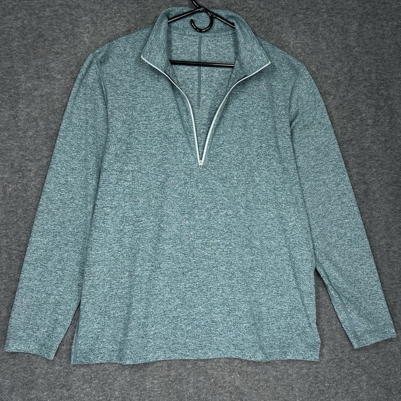 Lululemon Soft Jersey Half Zip Pullover Mens 2XL Heather Green Athleisure gallery
