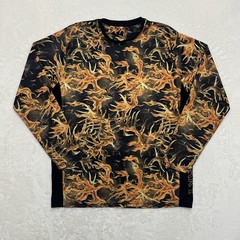 Legendary Whitetails Shirt Mens Large Orange Blaze Hunting Flame Camouflage