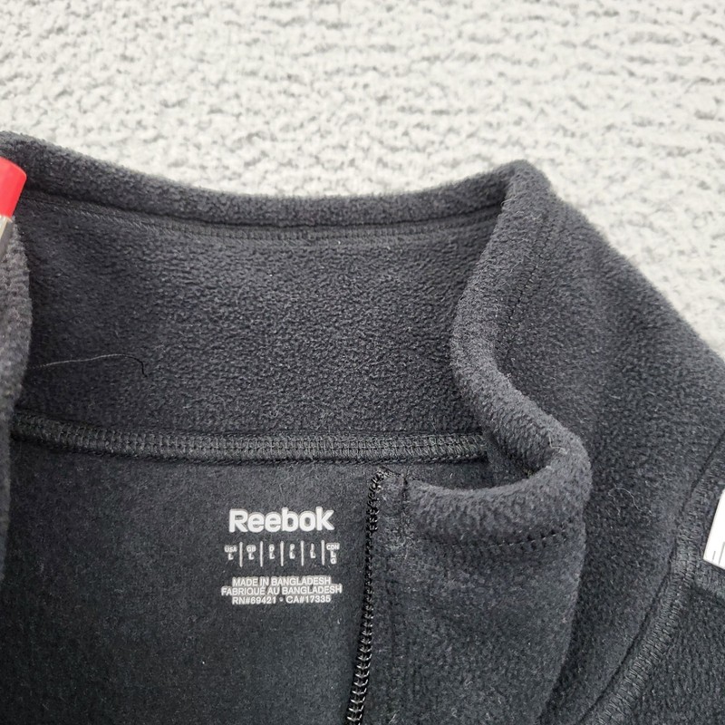 Reebok 1/4 Zip Pullover Mens Large Black Performance Mock Neck Embroidery gallery