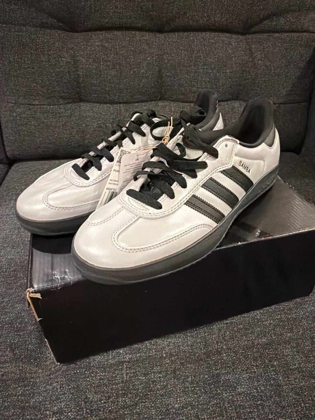 adidas Puig Samba Silver Metallic Core Black Size 9M gallery