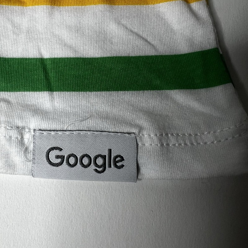Google Official Merchandise Store White Multicolor Striped T-Shirt Unisex M NWOT gallery