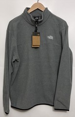 The North Face Anchor Pullover Mens Sz L Grey Heather Fleece 1/4 Quarter Zip NWT