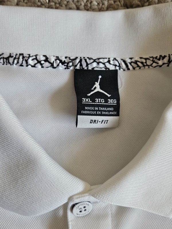 Nike Jordan Coaches Court Dry Polo 3XL, Dri-Fit Basketball White, Red Jumpman gallery