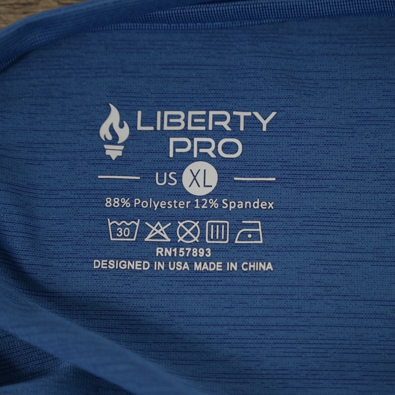 Liberty Pro Men’s XL Bright Blue & Green Short Sleeve Jersey Knit Athletic Tee gallery