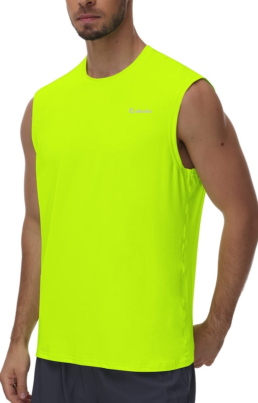 Cakulo Men's Workout Swim Sleeveless Shirts Quick Dry Beach Pool Tech Running gallery