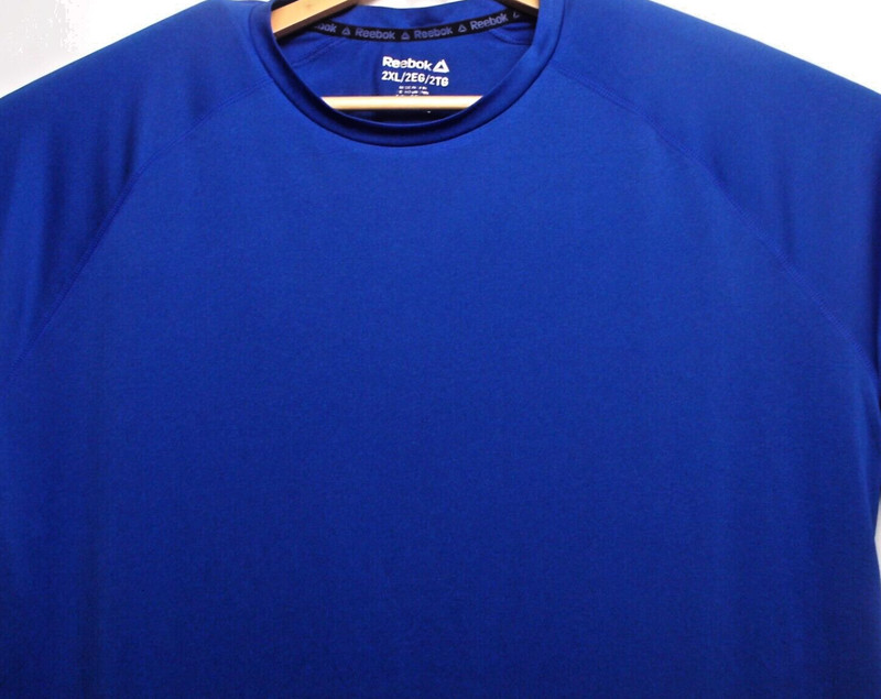 Reebok Quick Dri Athletic Workout Shirt Men's Blue 2XL Polyester & Spandex gallery