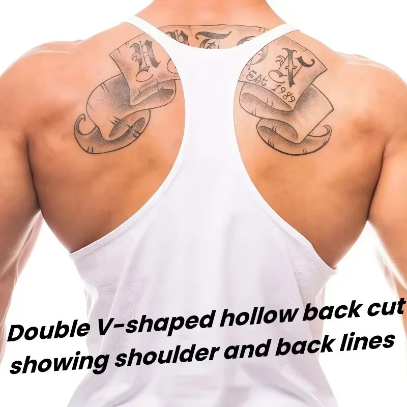 Mens Gym Stringer Tank Top Cotton Sleeveless Bodybuilding Workout Shirt Fit gallery