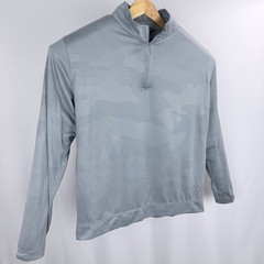 Peter Millar Performance 1/4 Zip Pullover Sweater Mens 2XL Gray Camo Golf *Read