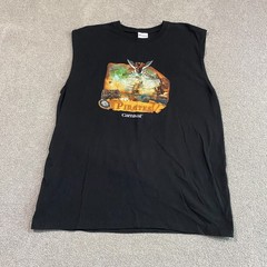 Carnival Cruise Pirates Graphic Muscle Tank Top Mens XL Black Cotton Y2K Vintage