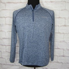 TESLA Employee Men’s size M Athletic 1/4 Zip Pullover Shirt Top Heather Blue