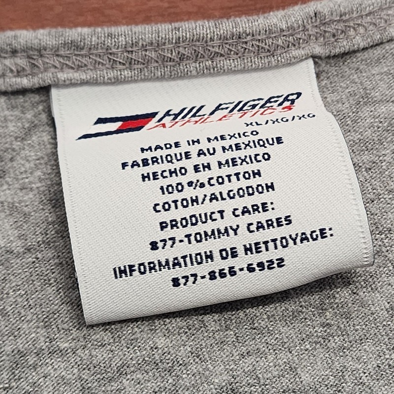 VTG Y2K Tommy Hilfiger Athletics Mens Tank Top Muscle XL Logo Gray 90s Cotton gallery