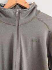 REI Mens Base Layer L Green Lightweight 1/2 Zip Pullover Outdoor Camping Hiking