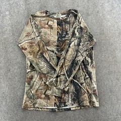 Real Tree Shirt Mens 2XL Brown Green AP Camo Hunting Outdoor Long Sleeve