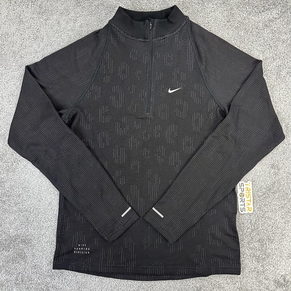 Nike Running Division Pullover Mens Small Half Zip Repel Reflective FZ1121-010