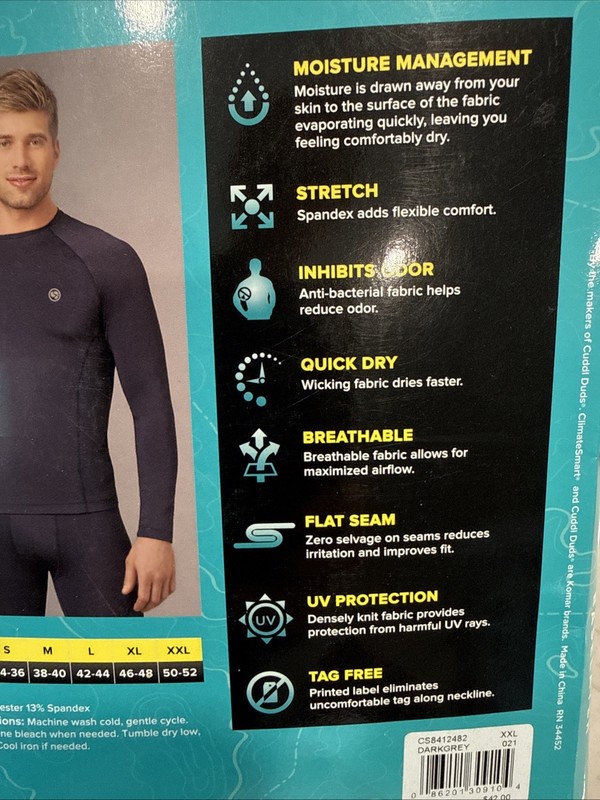 Gray Lightweight Climatesmart FlexFit Performance Shirt Base Layer Size XXL gallery