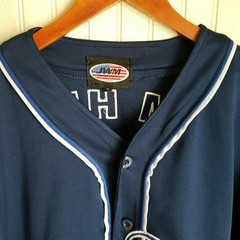 JWM Wholesale Inc Shirt Mens XL Blue Air Force Aim High Baseball Jersey Top