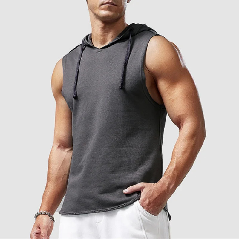 2026 Summer Men's Basketball Running Training Hooded Sleeveless Fitness Top Fash gallery