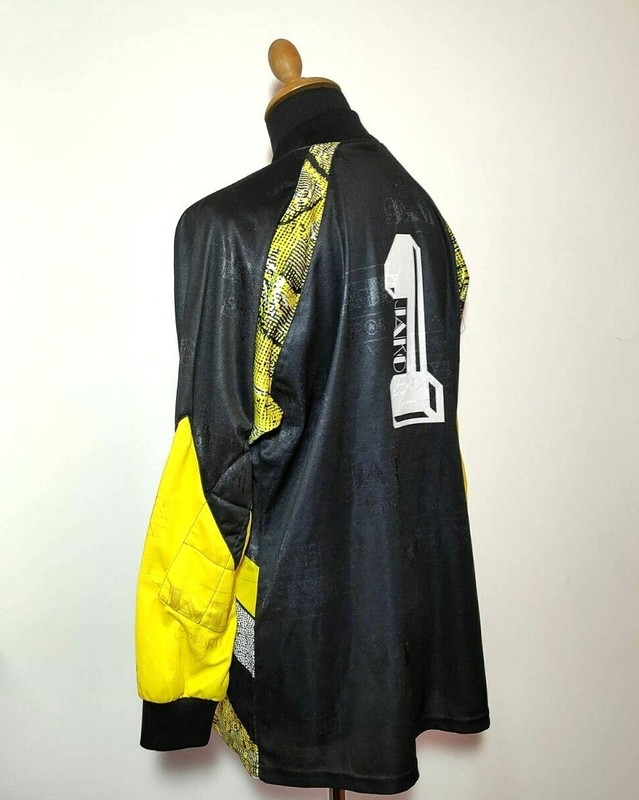 Vintage Jako Goalkeeper Soccer Jersey M/L Black Yellow Colorful Retro Shirt Men gallery