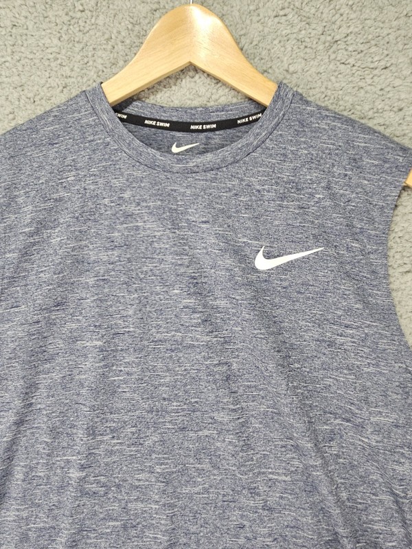 Nike Dri-FIT Sleeveless Hydroguard Shirt Heather Blue Mens’s M UPF 40+ Swim NWT gallery