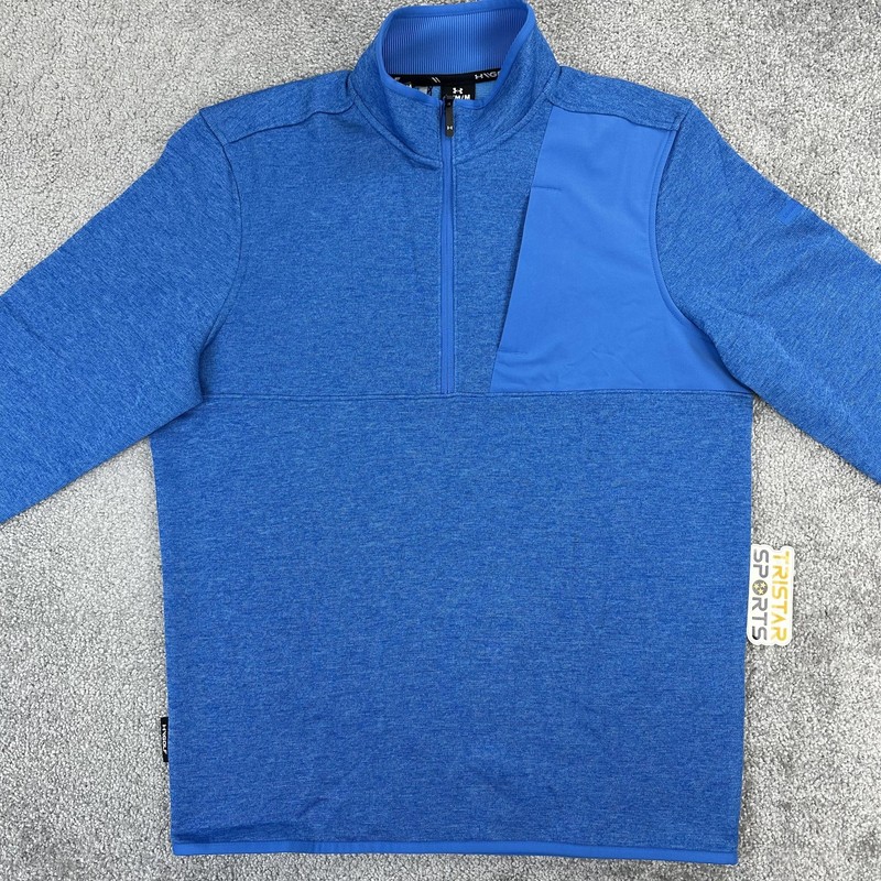 Under Armour Golf Half Zip Pullover Mens Medium Blue UA Drive Sweater Fleece gallery