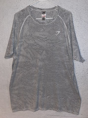 Gymshark Mens XXXL Lightweight Geo Seamless T-Shirt Light Grey Short Sleeve