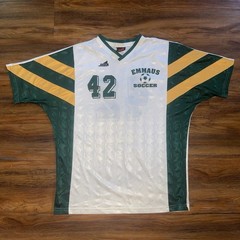 Vintage Liga Men’s L College Soccer Jersey Striped Geometric Emmaus USA 90s #42