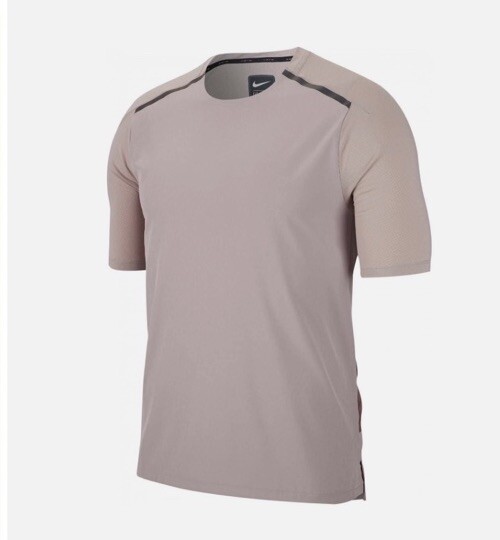 Men Sz L - Nike Tech Pack Short-Sleeve Running Top Tee Tan BV5713-218 New
