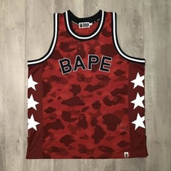 BAPE STA Red camo basketball tank top A Bathing Ape Size L