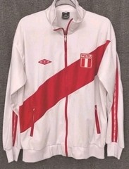 Umbro Peru Soccer Futbol Track Jacket – Size Large – Red White Full Zip