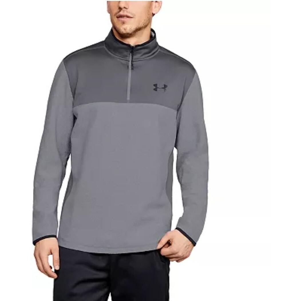 Under Armour Mens UA ColdGear Pullover S Gray Infared Fleece Sporty 1/4 Zip gallery